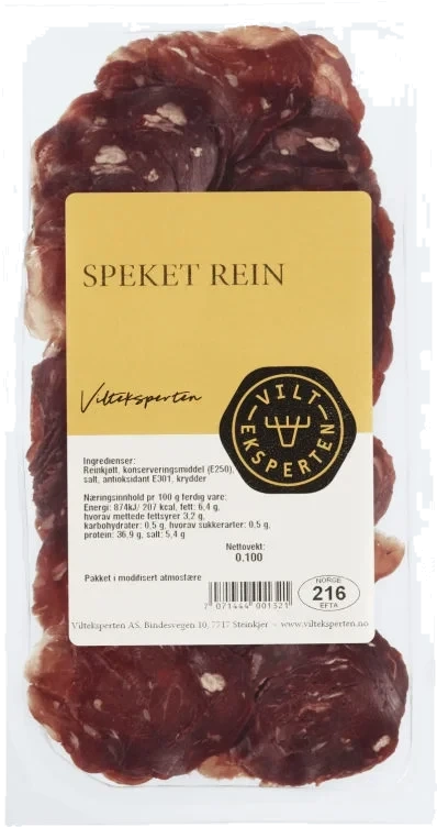 Speket Rein Skåret 100g Vilteksperten