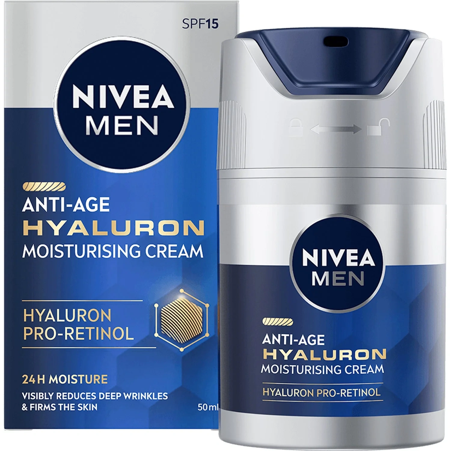 Nivea Men Anti-age Hyaluron Face Cream Spf15, 50ml