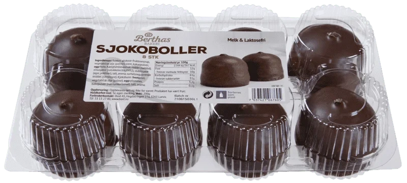 Berthas Sjokoboller 8pk 200g
