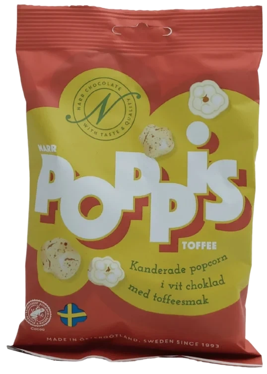 Poppis Popcorn Hvit Sjokolade&Toffee 90g Narr