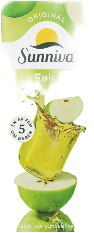Sunniva Eplejuice 12x0,25l Sugerør Helt Brett