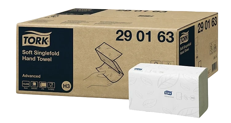 Håndtørk mykt singlefold (h3) 250stk