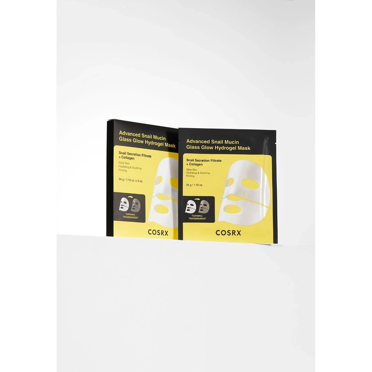 COSRX Advanced Snail Mucin Glass Glow Hydrogel Mask, 3 stk.
