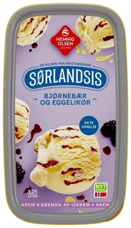 Sørlandsis Bjørnebær&Eggelikør 1,25l