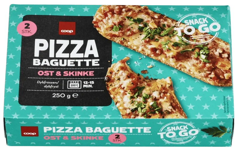 Coop Pizza Baguette med Ost & Skinke 250g