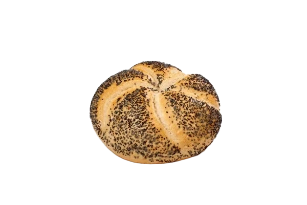 Kaiser roll with poppy seed