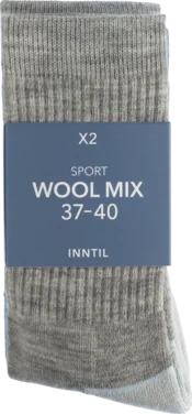 Sports Wool Socks, 2 Pairs, Mix, 37-40