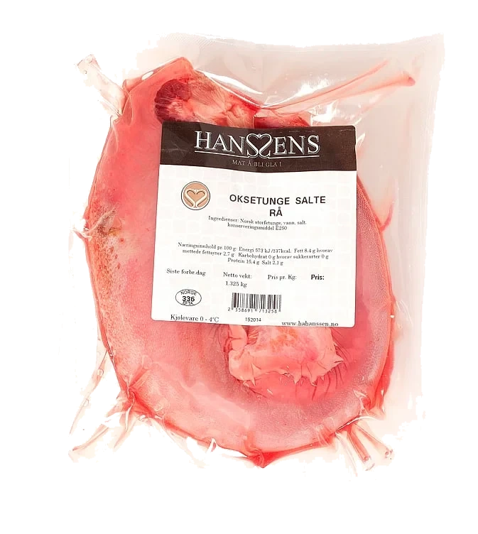 Oksetunge saltet rå pk  4xca1,5kg
