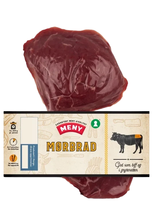 Storfe Mørbrad skivet Ca385g Meny