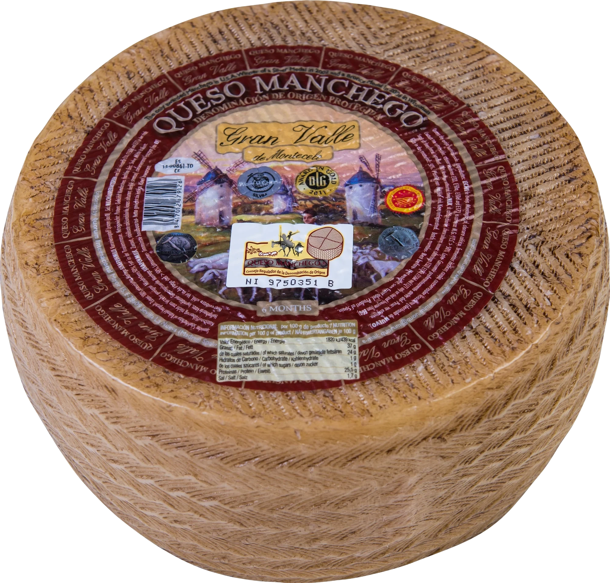 Manchego PDO 6 mån 37% hårdost