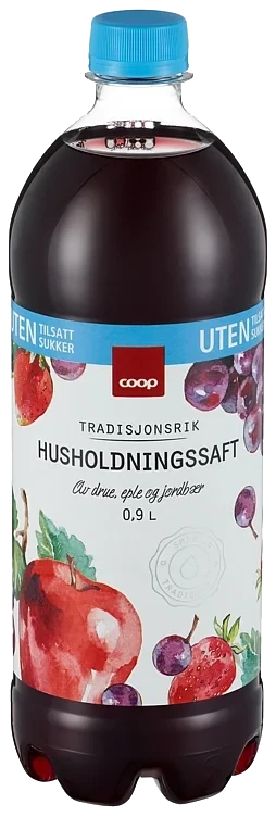 Husholdningssaft u/tilsatt sukker  0,9l