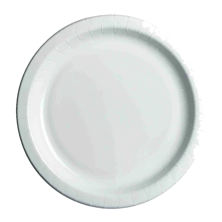 Asjett 18cm hvit m/belegg   100stk