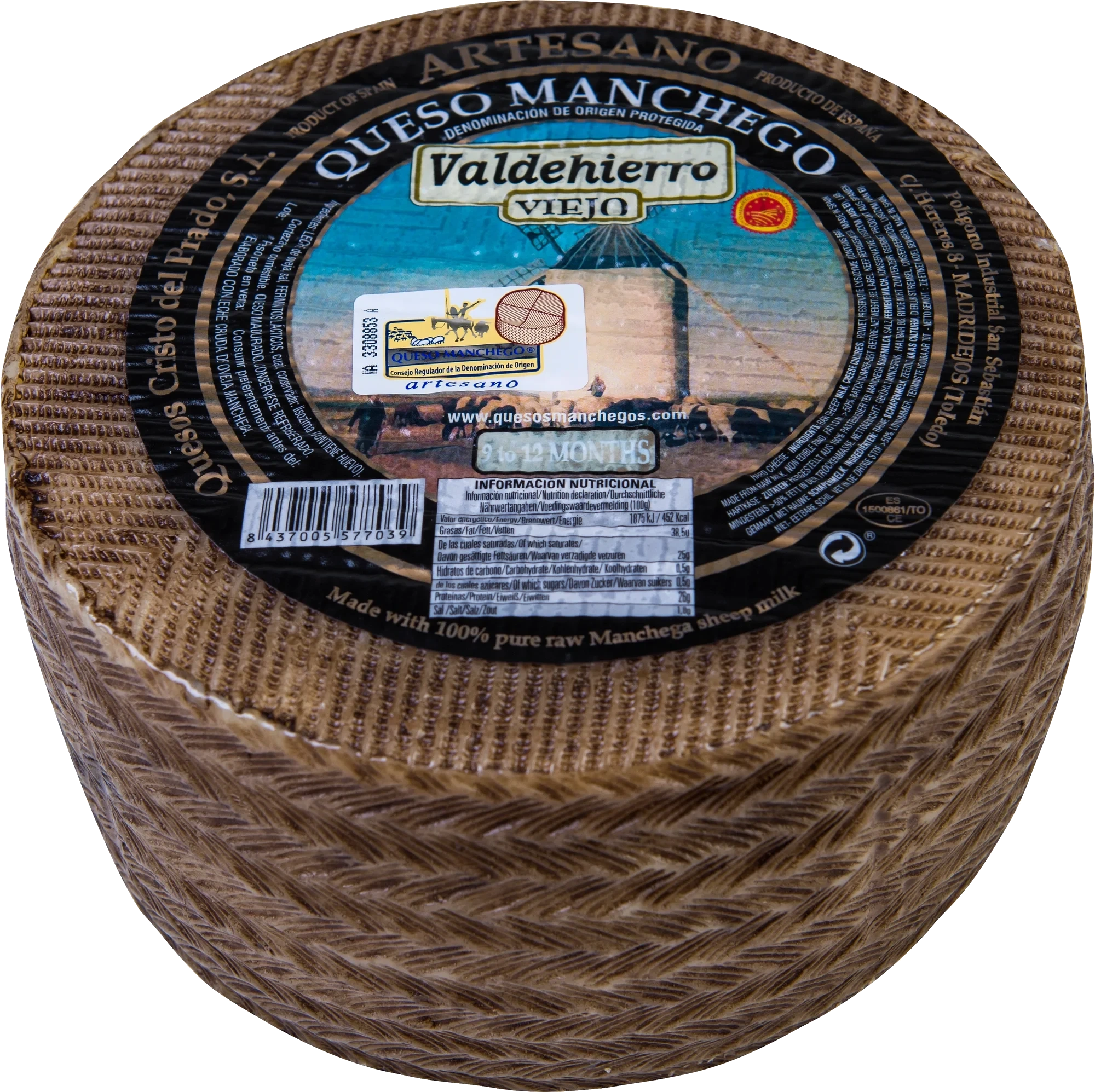 Manchego PDO 9-12 mån opast 39% hårdost