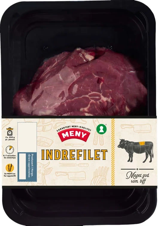 Storfe Indrefilet skivet Ca350g Meny