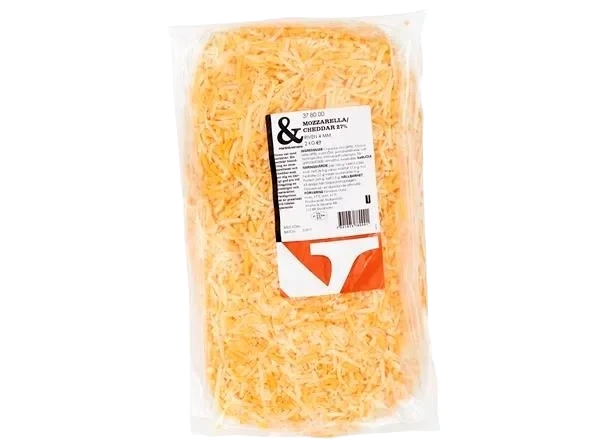 Mozzarella/Cheddar mix 26 % riven