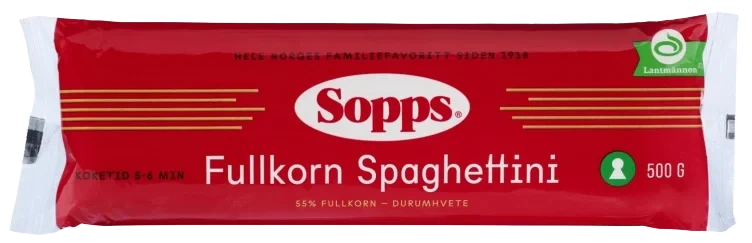 Sopps Spaghettini Fullkorn 500g