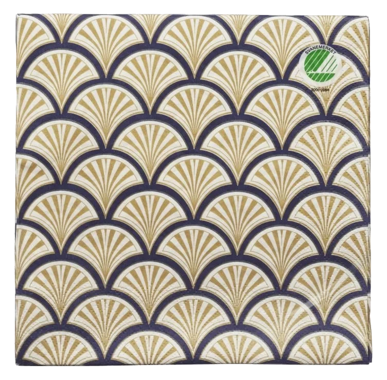 Serviett Lunsj Art Deco Vifte 20stk Unik
