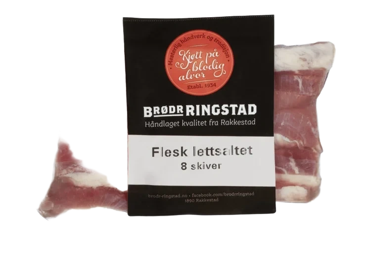 Flesk Lettsaltet skivet Ca400g Brødr.Ringstad