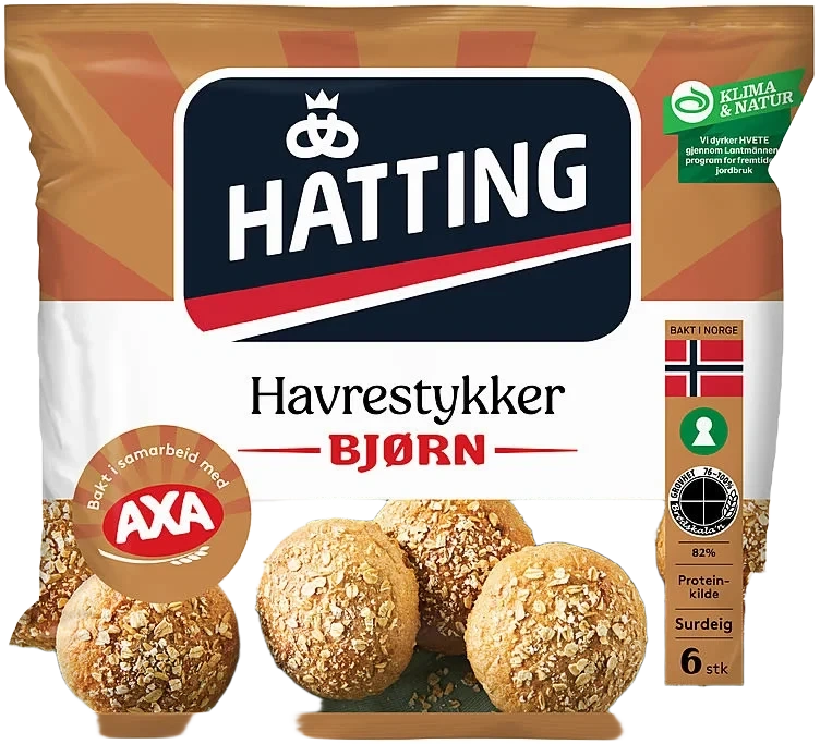 Havrestykker Bjørn 6stk 420g Hatting
