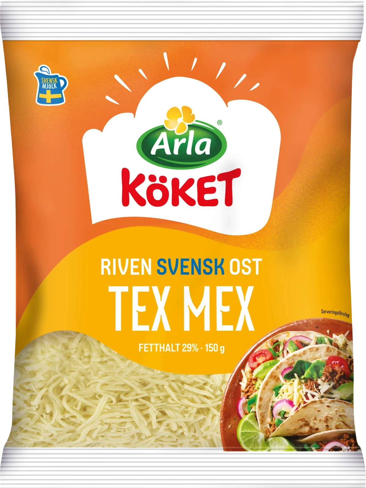 Riven ost texmex 29% 150 g