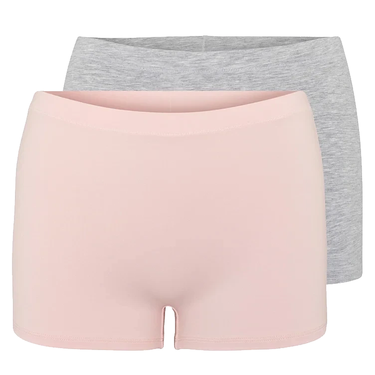 Boxer Cotton X2 Dame Grey/Pink L Pierre Robert