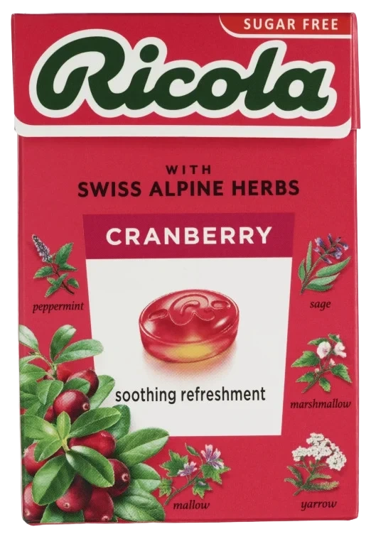 Ricola Tranebær Sukkerfri 50g