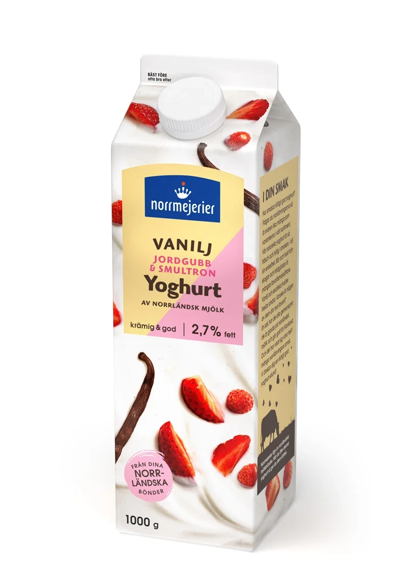Vaniljyoghurt 2.7% Jordgubb/Smultron