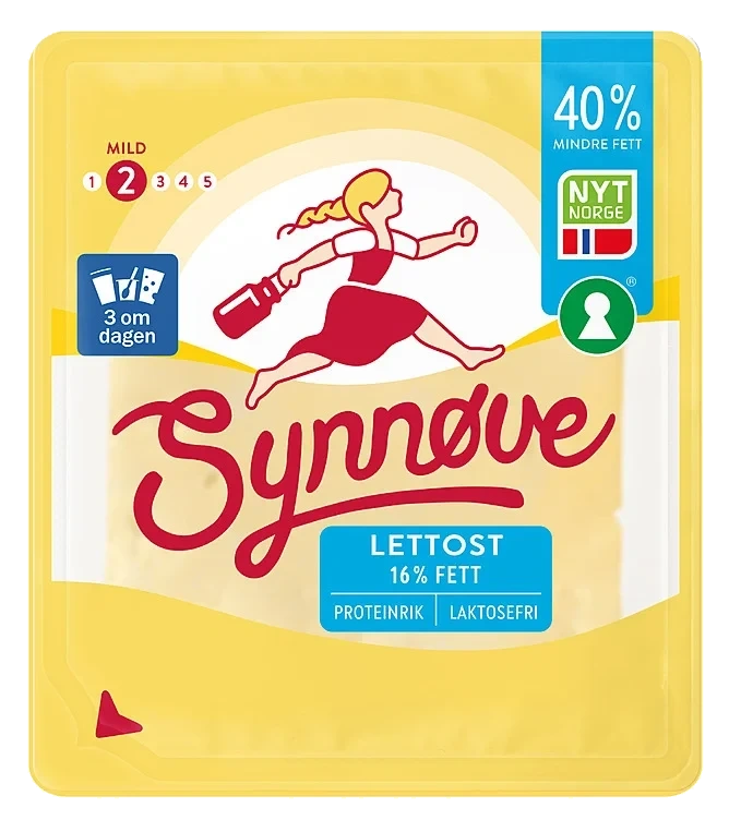 Lett gulost 40% mindre fett (16%) skivet  150g