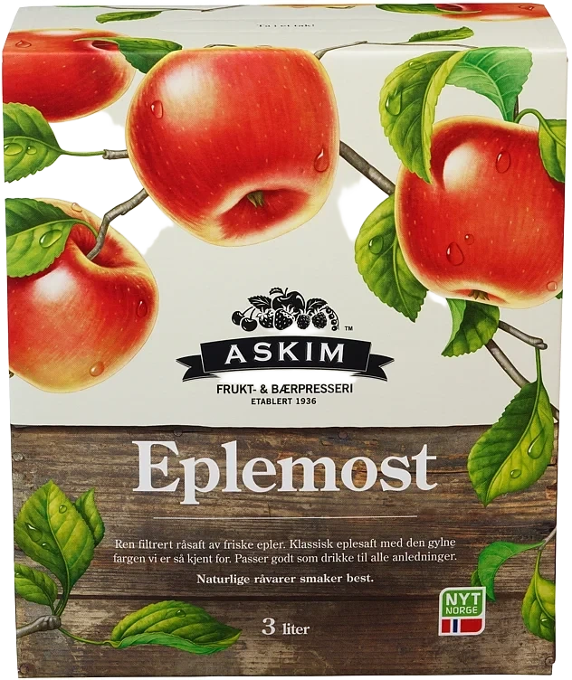 Eplemost Klar 3l Bib Askim Frukt – og Bærpresseri