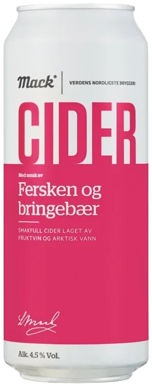 Mack Cider Fersken/bringebær 0.5l bx