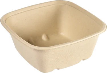 Skål Cube 4-kant Fiber 1200ml Biopak