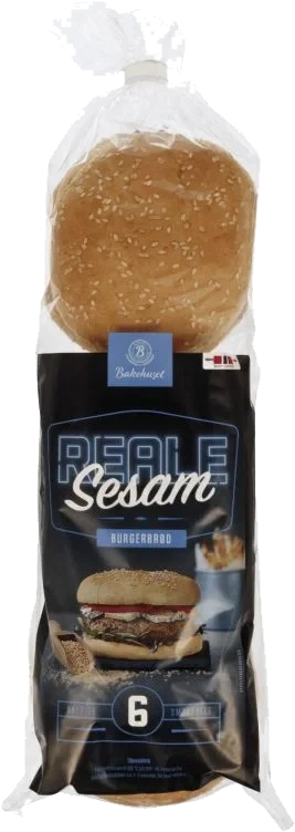 Burgerbrød Store m/Sesam 6stk 540g Reale