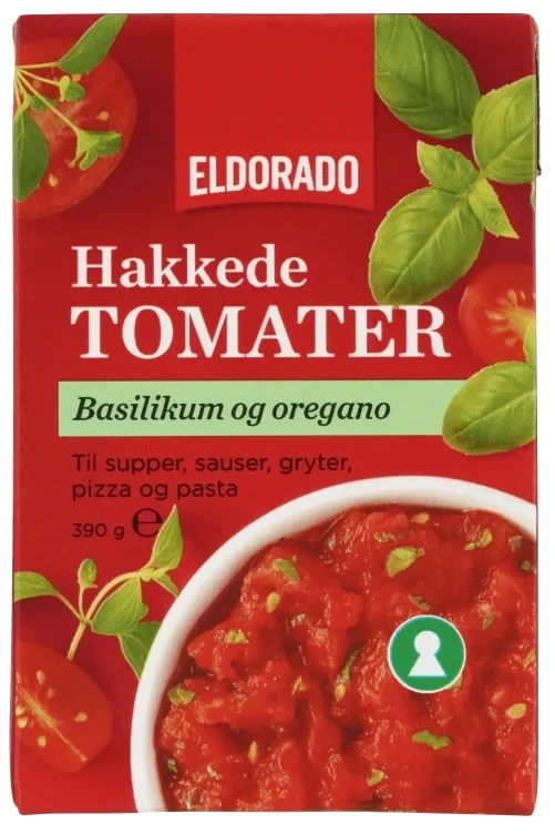Tomater Hakkede m/urter 390g Eldorado
