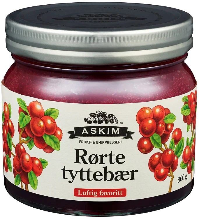 Rørte Tyttebær 360g Askim Frukt og Bærpresseri