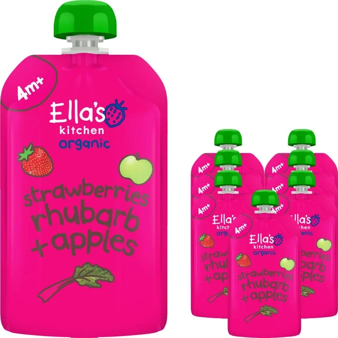 Puré Jordgubb Rabarber & Äpple 7-pack