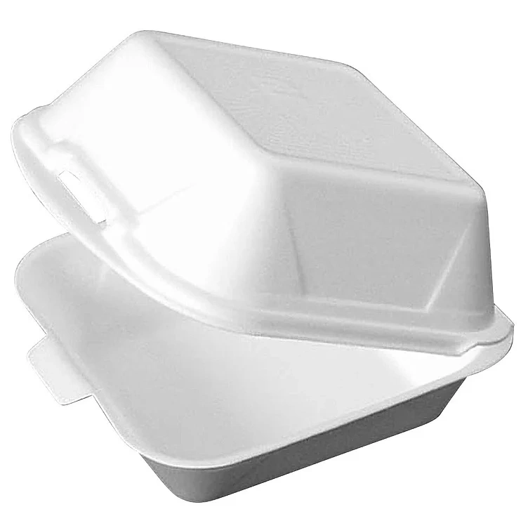 Hamburgerboks 15.5x15.5cm Eps med Hengslet Lokk Stor