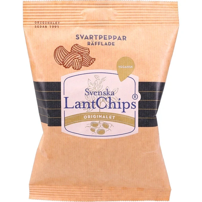 Räfflade Chips Svartpeppar Mini