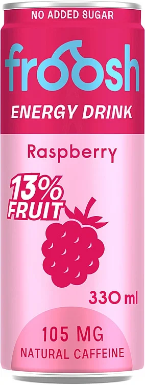 Froosh Energidrikk Bringebær 330ml boks