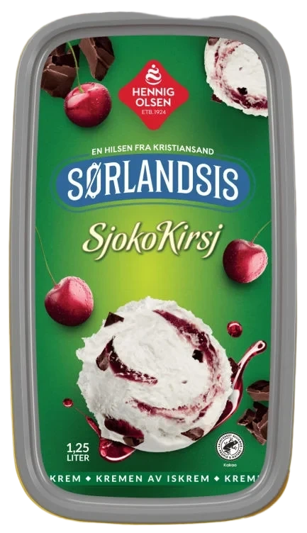 Sørlandsis Sjokokirsj 1,25l Hennig-Olsen