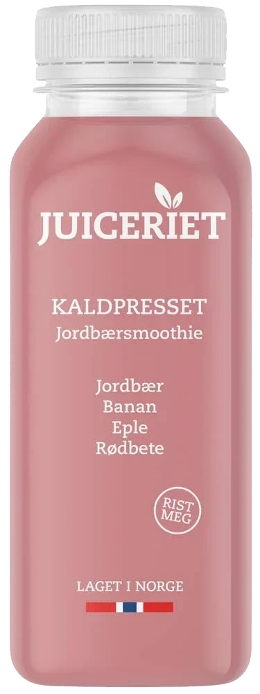 Kaldpresset Jordbærsmoothie Jordbær, banan, eple & rødbete, 250 ml