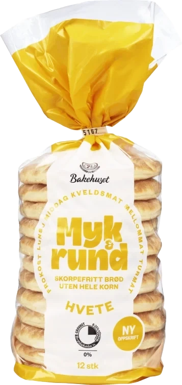 Myk og Rund Hvete 10stk Krt