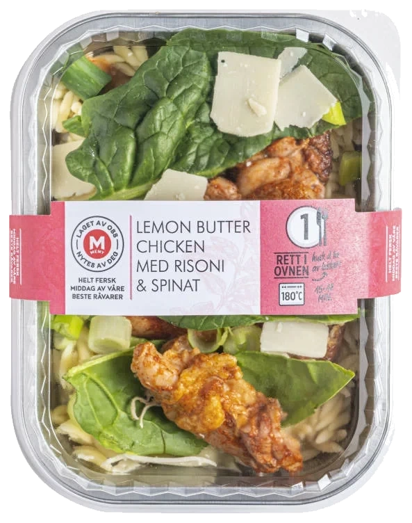 Butter Chicken Lemon m/Risoni&Spinat 470g Delis