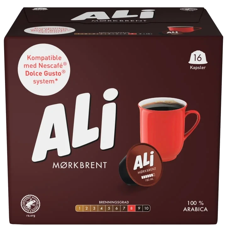 Ali Mørkbrent Kaffekapsel 16stk