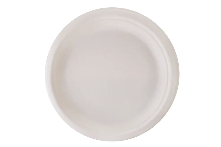 Fibertallerken 22cm hvit miljøvennlig   50stk