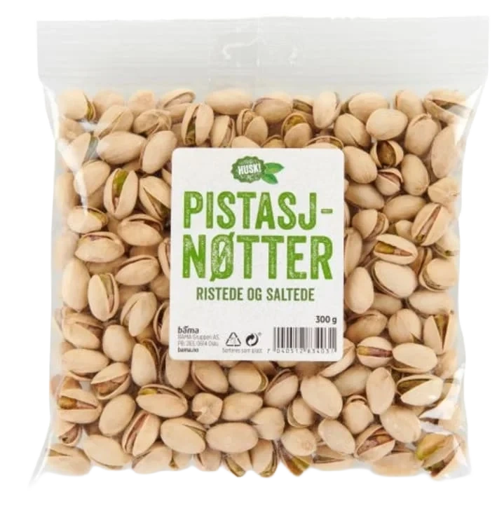Pistasjenøtter R/salt 300g Husk!
