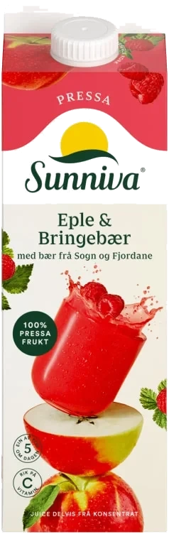 Sunniva presset eple/bringebærjuice   1l