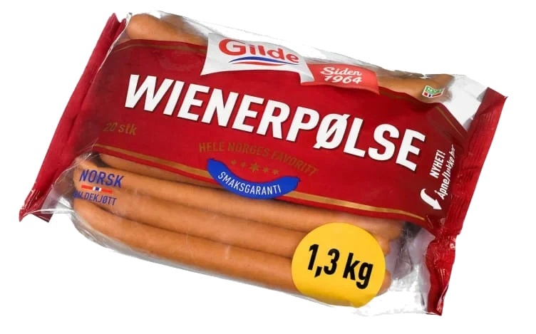 Wienerpølse 1,3kg Gilde