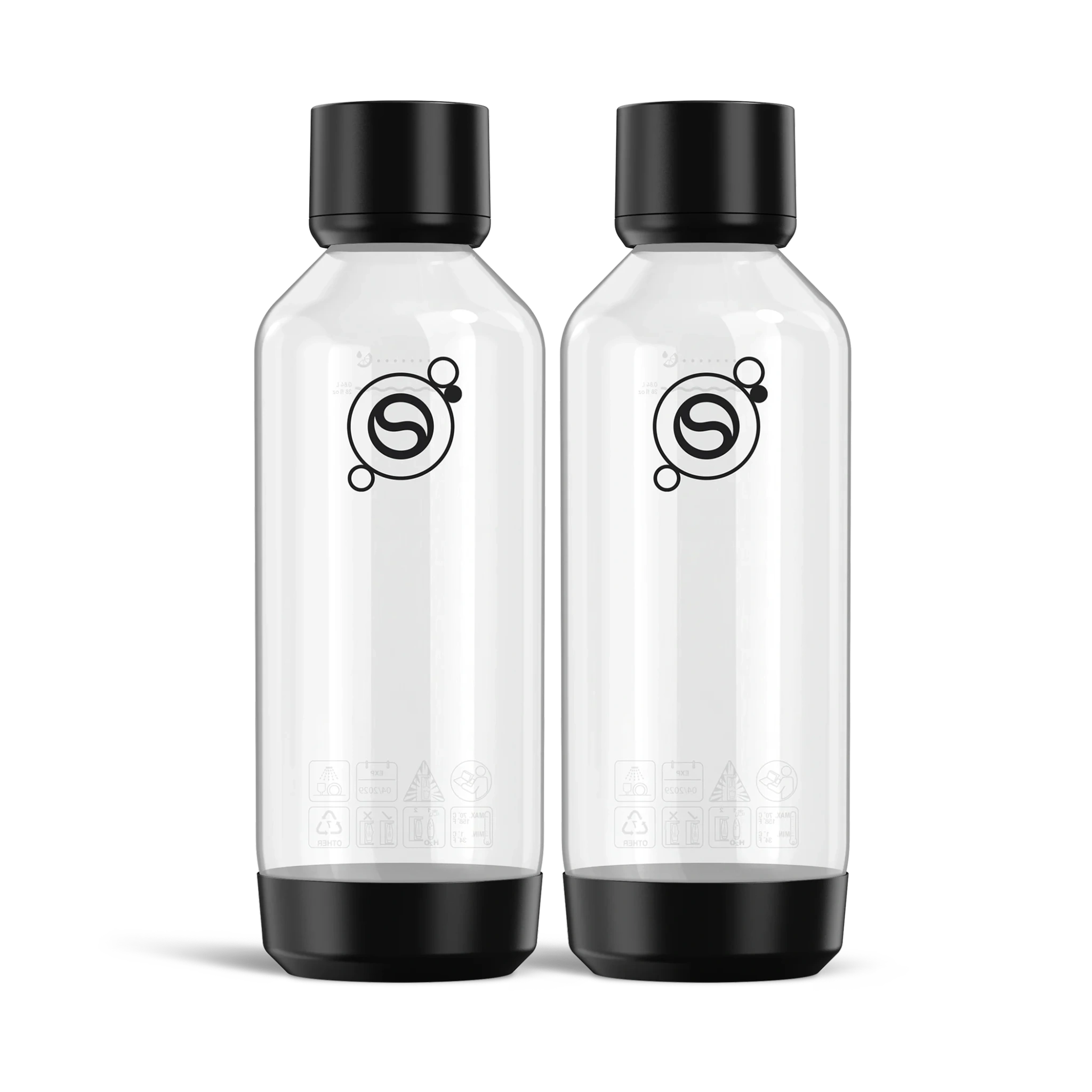 Fizz & Refresh 2x1L flaskor Svart