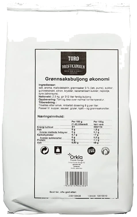 Toro Grønnsaksbuljong Økonomi 2,5kg