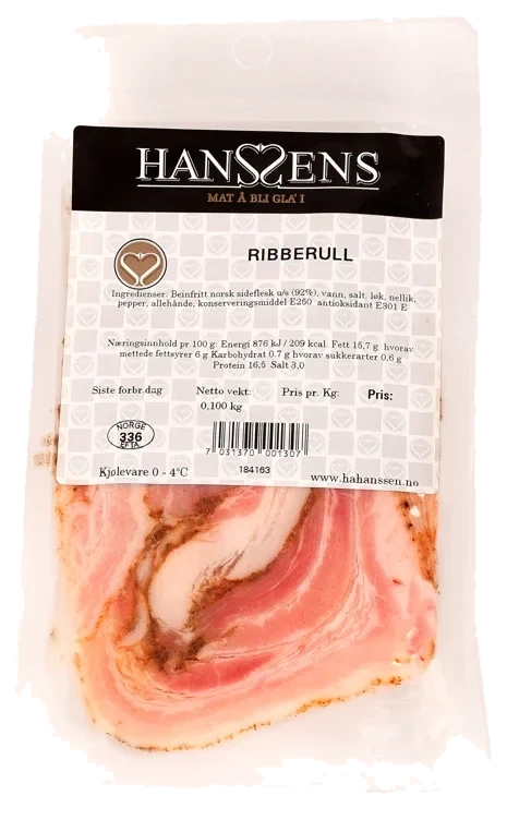 Ribberull skivet   100g